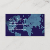 Visite Agent de voyage avec carte du monde bleue (Devant)