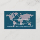 Visite Agent de voyage Avion et carte du monde bleu (Dos)