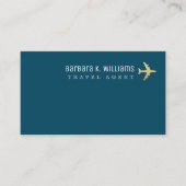 Visite Agent de voyage Avion et carte du monde bleu (Devant)