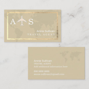 Visite Agent de voyage beige Plan d'avion Carte du monde