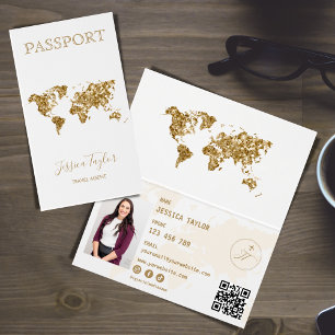 Visite Agent de voyage Carte du monde de passeport Insére