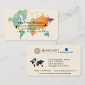 Visite Agent de voyage Carte du monde Vacances Eau Plage  (Devant / Derrière)