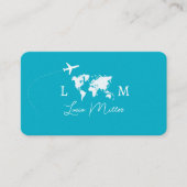 Visite Agent de voyages Azure monogramme carte du monde & (Devant)