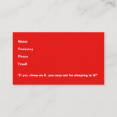 Visite Agent immobilier rouge Vendu Signal Carte de visit (Dos)