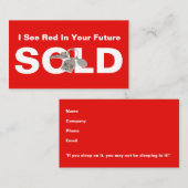 Visite Agent immobilier rouge Vendu Signal Carte de visit (Devant / Derrière)