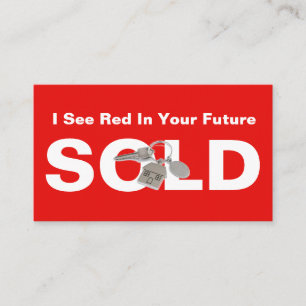 Visite Agent immobilier rouge Vendu Signal Carte de visit
