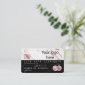 Visite Ajouter votre logo Carte de crédit Rose stylisé ma (Debout devant)