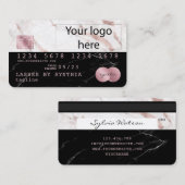 Visite Ajouter votre logo Carte de crédit Rose stylisé ma (Devant / Derrière)