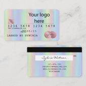 Visite Ajouter Votre Logo Carte de crédit Style Holograph (Devant / Derrière)