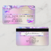 Visite Ajouter Votre Logo Carte de crédit Styled Opal Iri (Devant / Derrière)