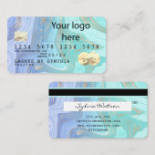 Visite ajouter votre logo pastel unicorn liquide Carte de (Devant / Derrière)