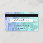 Visite ajouter votre logo pastel unicorn liquide Carte de (Dos)