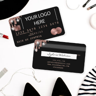 Visite Ajoutez votre logo Carte de Crédit de Style Rose G