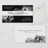 Visite Aménagement du blanc floral de noir de carte de (Devant / Derrière)