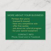 Visite Aménagement du modèle de carte d'entreprise de (Dos)