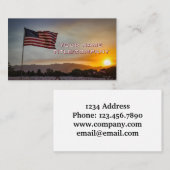 Visite American Flag Sunset Nom de la société Carte de vi (Devant / Derrière)
