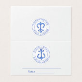 Visite Ancre bleue marine | Table Mariage / Carte de plac (Extérieur déplié)