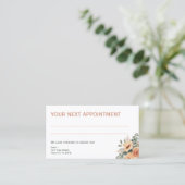 Visite Apricot floral blanc, pas de logo Carte de rendez- (Debout devant)
