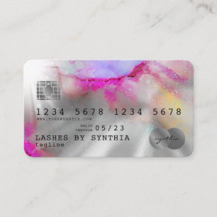 Visite Aquarelle Abstraite Carte de crédit Style argent