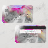 Visite Aquarelle Abstraite Carte de crédit Style argent (Devant / Derrière)