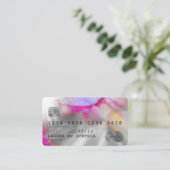 Visite Aquarelle Abstraite Carte de crédit Style argent (Debout devant)