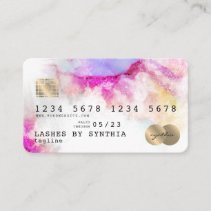 Visite Aquarelle Abstraite Carte de crédit Style Or