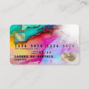 Visite Aquarelle Abstraite Carte de crédit Style Or