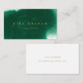 Visite aquarelle audacieuse| émeraude| écrivain carte de  (Devant / Derrière)
