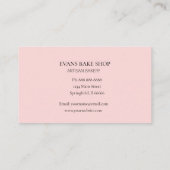 Visite Aquarelle Rolling Pin boulangerie rose carte de vi (Dos)