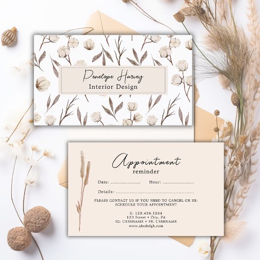 Visite Aquarelle verte Carte de rendez-vous rose moderne