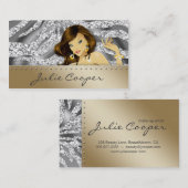 Visite Argent de bronzage G de zèbre de femme de carte de (Devant / Derrière)