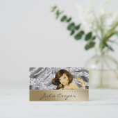 Visite Argent de bronzage G de zèbre de femme de carte de (Debout devant)