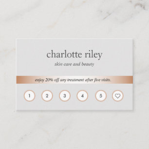 Visite Argentée Rose Gold 6 Punch Carte de fidélité cli