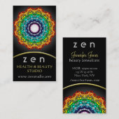 Visite Art de mandala d'ornement de cercle, carte de (Devant / Derrière)