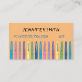 Visite Art Substitut Enseignant Stylos d'encre Carte de v (Devant)