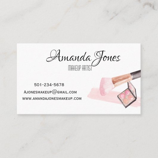 Visite Artiste de maquillage professionnel carte de visit (Devant)