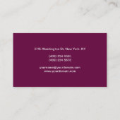 Visite Artiste de maquillage violet Tyrien Carte de visit (Dos)