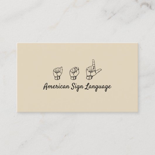 Visite ASL, Langue des Signes, Traducteur, Carte de visit (Devant)
