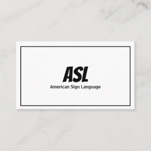 Visite ASL, Langue des signes, Traducteur, Carte de visit