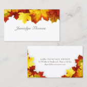 Visite Automne Feuilles de automne Conception Carte de vi (Devant / Derrière)
