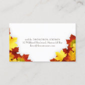 Visite Automne Feuilles de automne Conception Carte de vi (Dos)