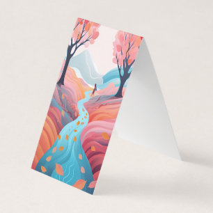 Visite Automne Signet de la rivière Automne Carte de visi