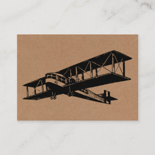 Visite Avion Vintage - Noir sur Carte de Texte
