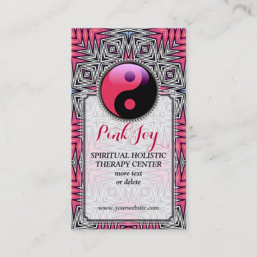 Visite Aztec Rose Joy YinYang New Age Yoga Carte de visit (Devant)