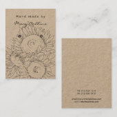 Visite bague de bijoux carte d'affichage tournesol rustiq (Devant / Derrière)