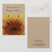 Visite bague de bijoux carte d'affichage tournesol rustiq (Devant / Derrière)