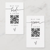 Visite Balayage de la carte de boisson de mariée et de ch (Devant / Derrière)