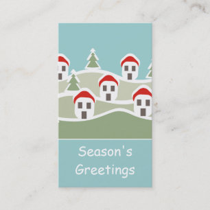 Visite Balise cadeau de village couvert de neige Carte de