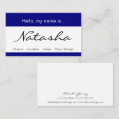 Visite Balise de nom d'entreprise bleu et blanc - Carte d (Devant / Derrière)