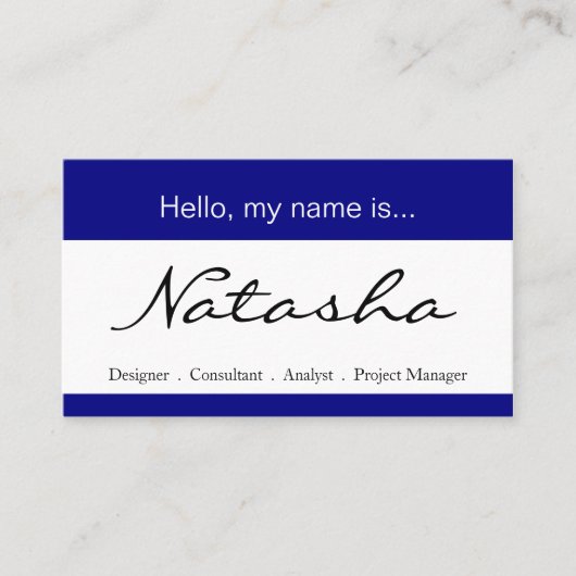 Visite Balise de nom d'entreprise bleu et blanc - Carte d (Devant)